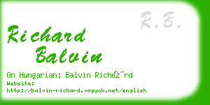 richard balvin business card